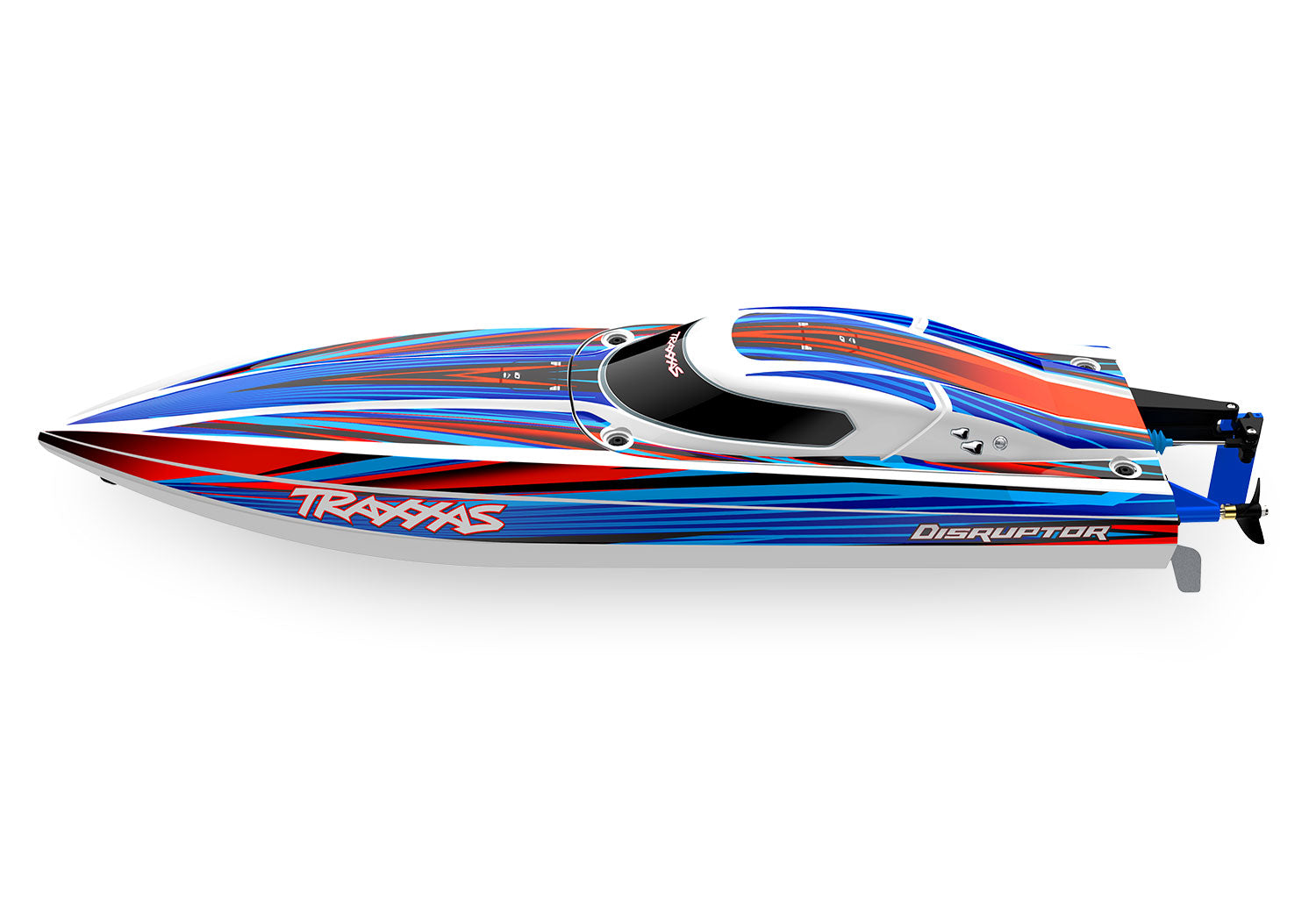 Traxxas - Disruptor® VXL 4S High-Performance Electric Brushless RTR Race Boat w/TQ 2.4Ghz Radio, Azul