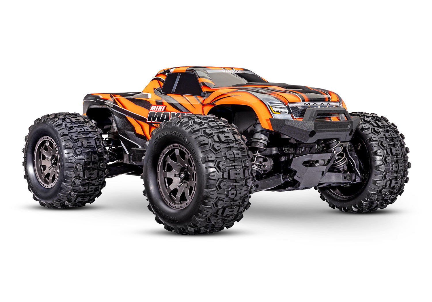 RIFA Traxxas - Mini Maxx® Brushless 1/16 4WD RTR Monster Truck w/TQ™ 2.4Ghz Radio, Battery & Charger, Naranja