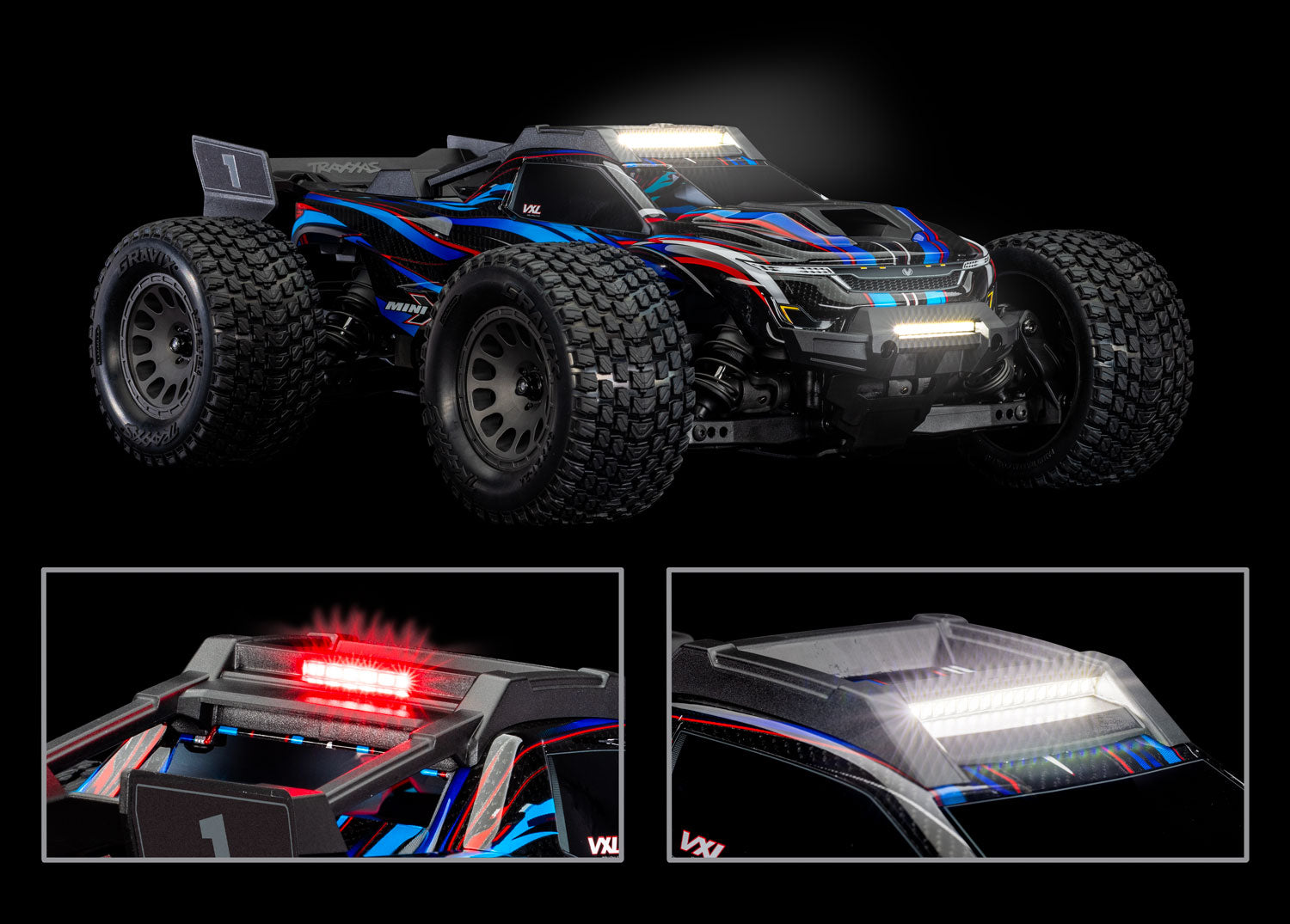 Traxxas - Mini XRT® Complete LED Light Kit w/Front Bumper, Roof Skid & Power Supply