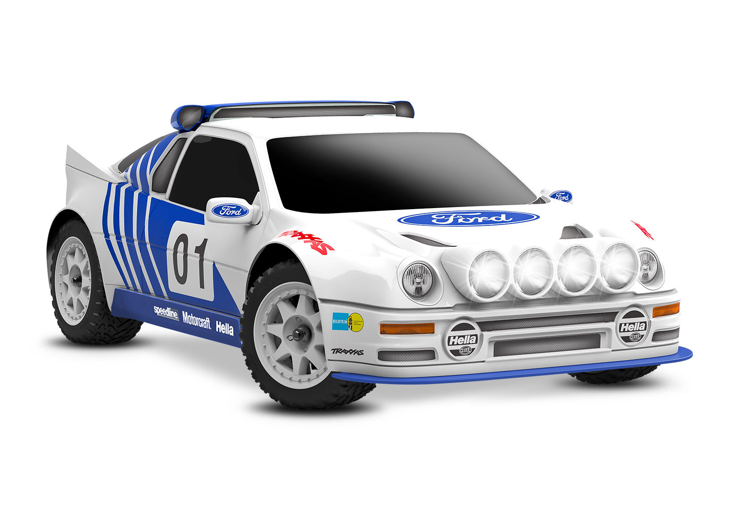 Traxxas - Mini Rally Ford RS200 4x4 VXL Brushless 1/16 RTR AWD Rally Car (White)