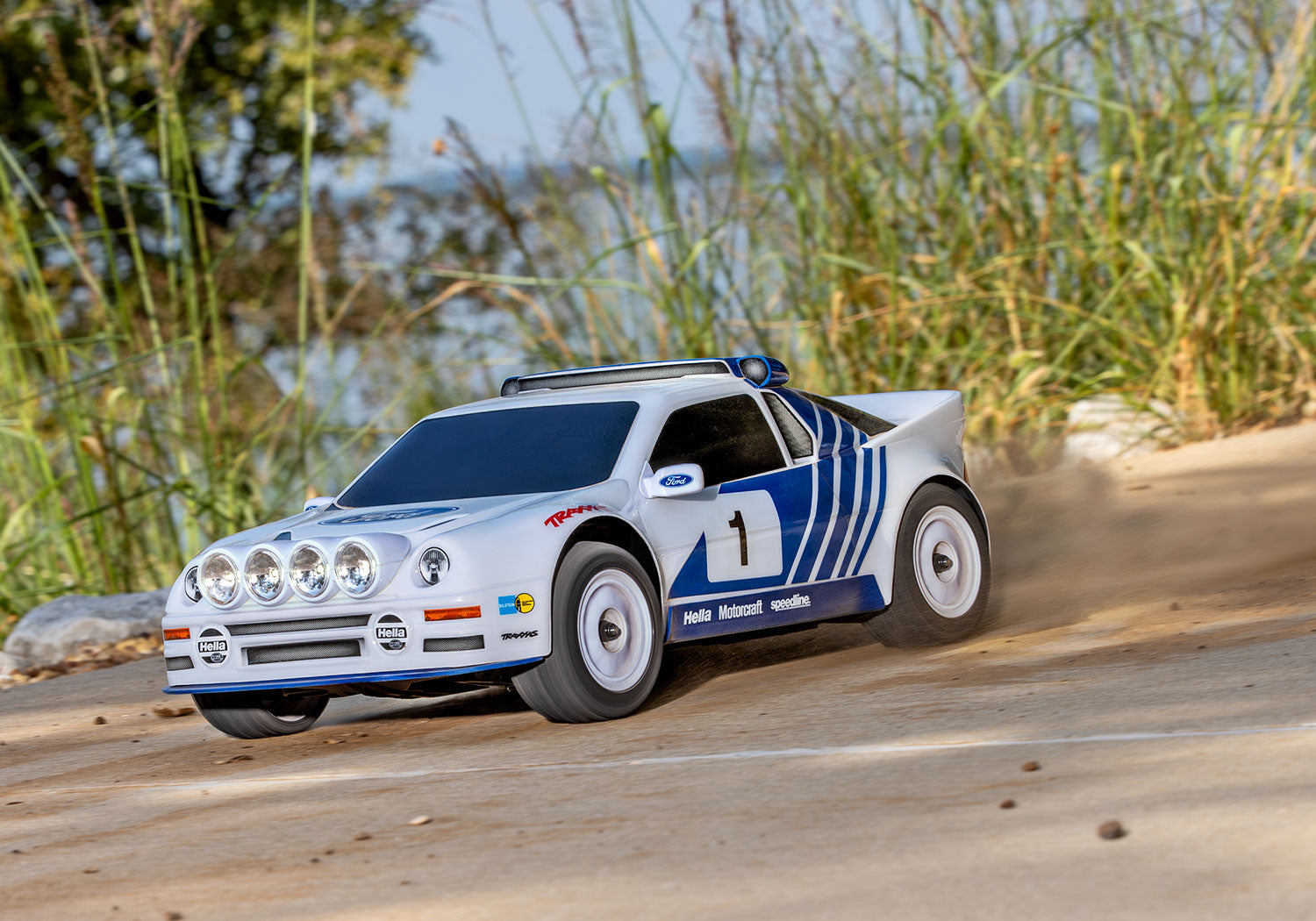 Traxxas - Mini Rally Ford RS200 4x4 VXL Brushless 1/16 RTR AWD Rally Car (White)