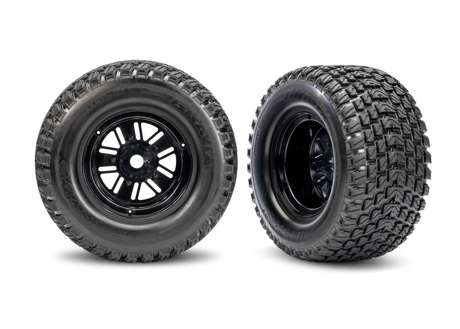 Traxxas - Gravix Rear Pre-Mounted Tires w/Funco Wheels (Black) (2)