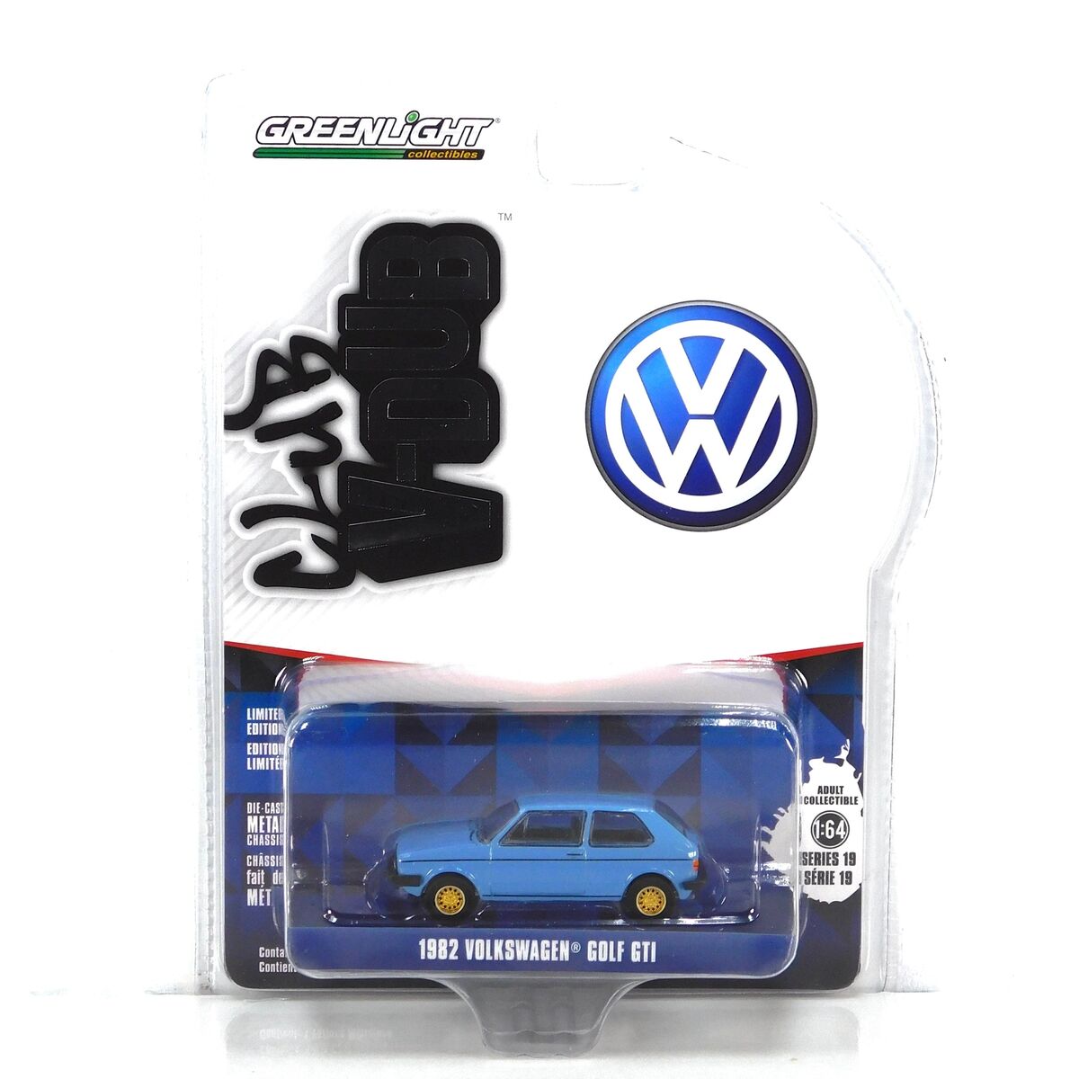 Greenlight - Club V-DUB 1982 Volkswagen Golf GTI, escala 1:64
