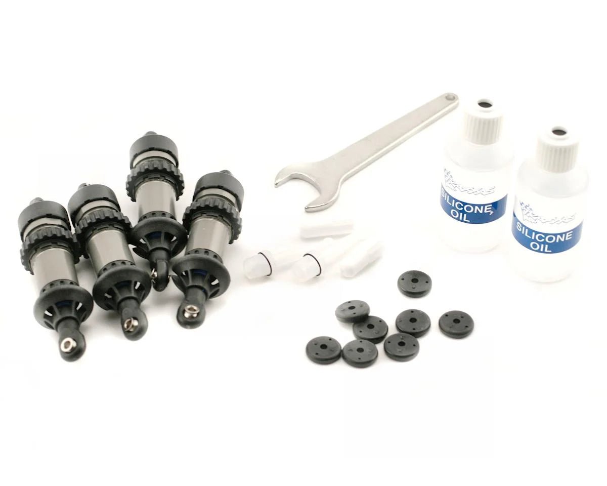 Traxxas - Shocks, GTR hard-anodized, PTFE-coated aluminum bodies with TiN shafts (fully assembled w/o springs) (4)