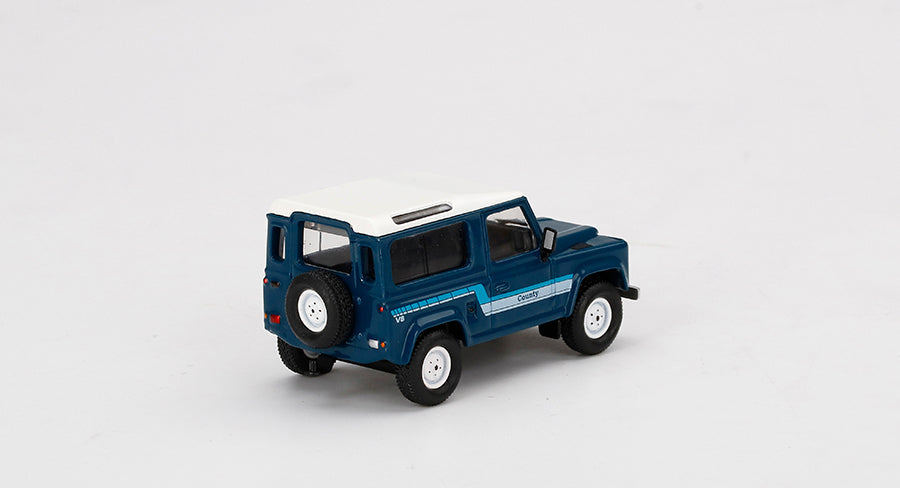 Mini GT - Land Rover Defender 90 County Wagon Stratos Blue 1/64