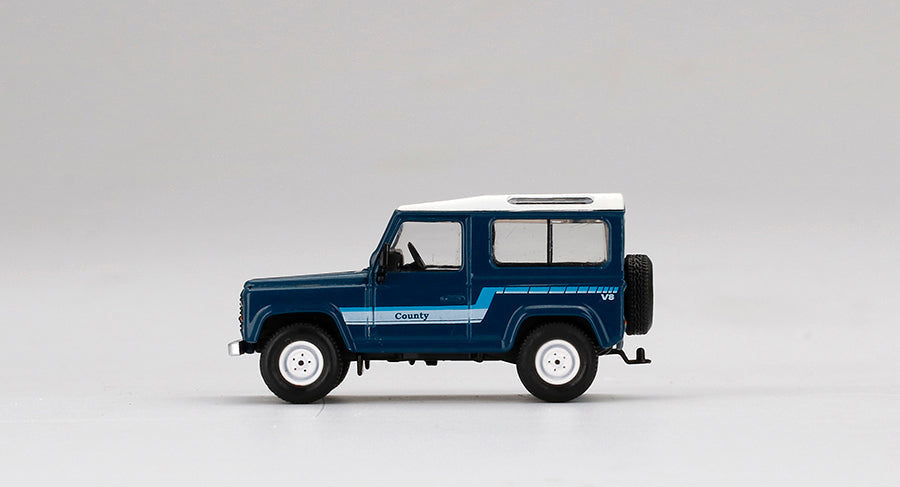 Mini GT - Land Rover Defender 90 County Wagon Stratos Blue 1/64