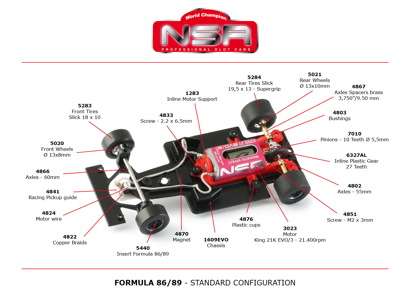 NSR - FORMULA 86/89 ROSSO CORSA #2 NM IL KING 21 EVO3