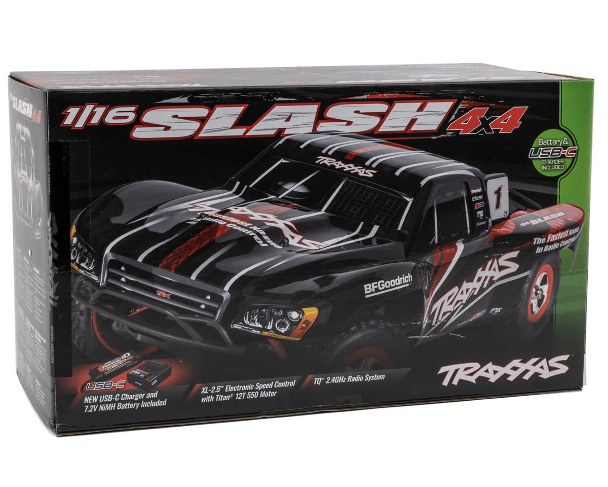 Traxxas - Slash 4X4 Performance 1/16 Scale, Battery & USB-C Charger Included, Black