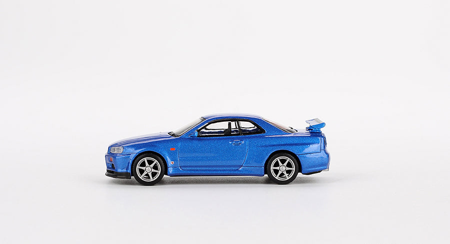 Mini GT - Nissan Skyline GT-R (R34) V-Spec Bayside Blue 1/64