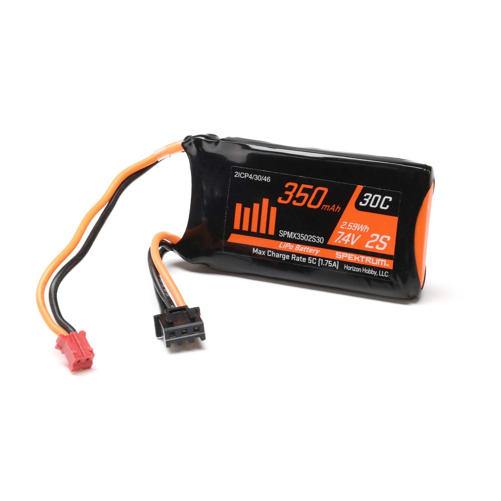 Spektrum RC - 7.4V 350mAh 2S LiPo Battery: SCX24 PH 2.0