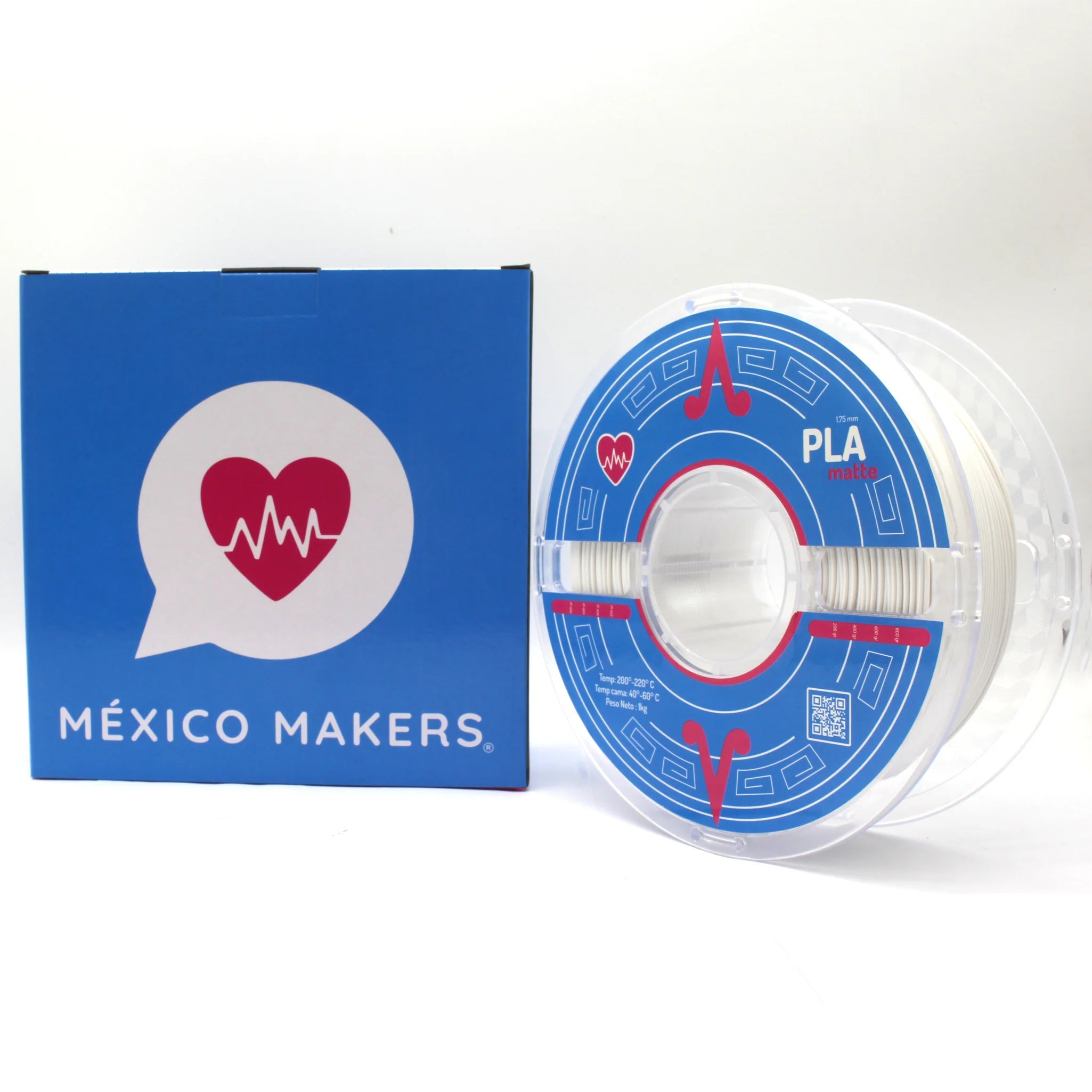 México Makers - Filamento PLA Matte Blanco Calavera para Impresora 3D
