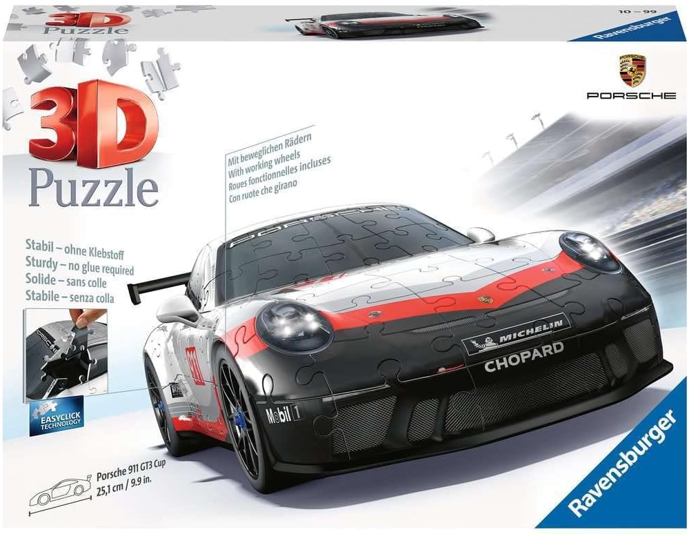 Ravensburger - Rompecabezas 3D: Autos - Porsche 911 GT3 Cup