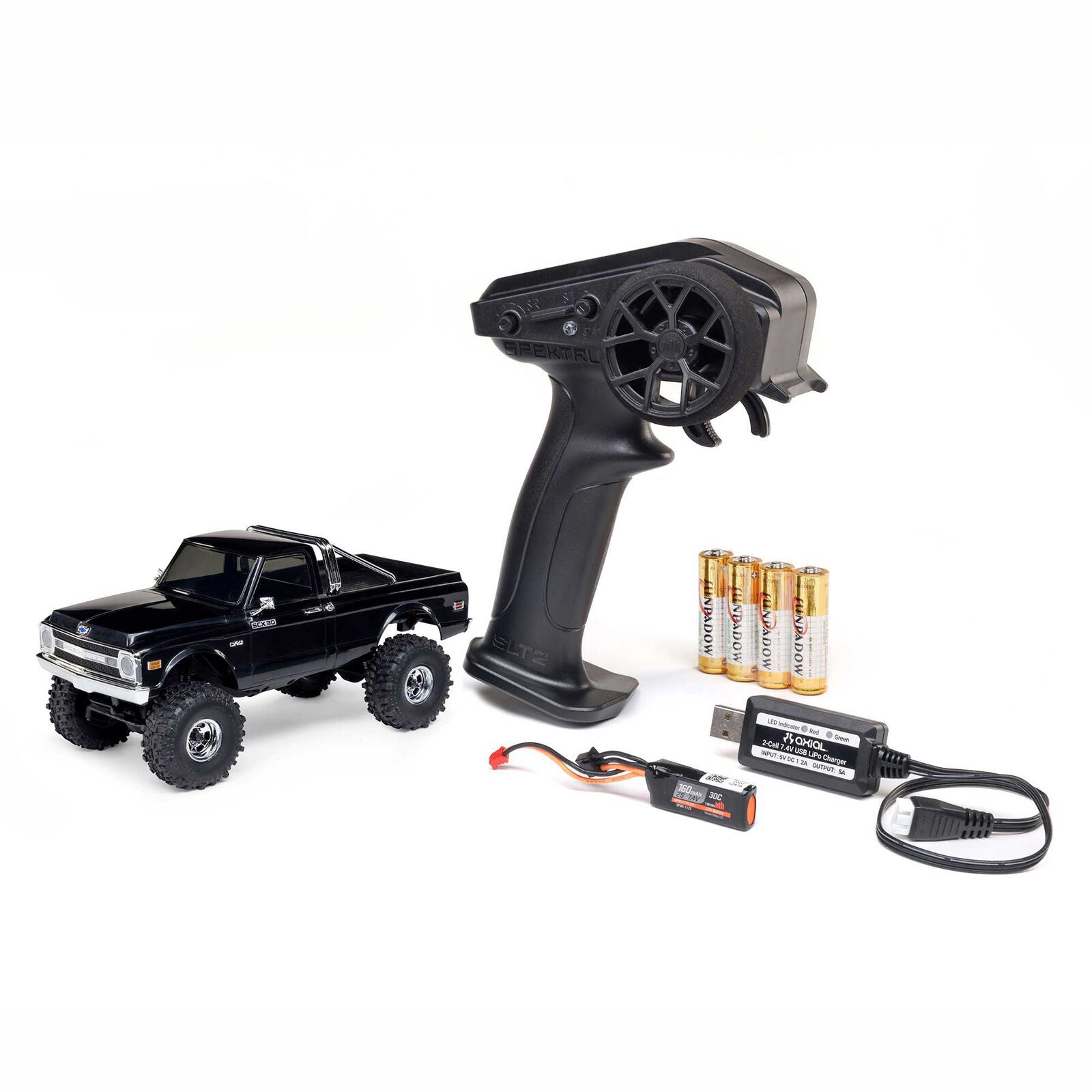 Axial - 1/30 Axial SCX30 Chevrolet K10 (Battery & Charger Included), Negra