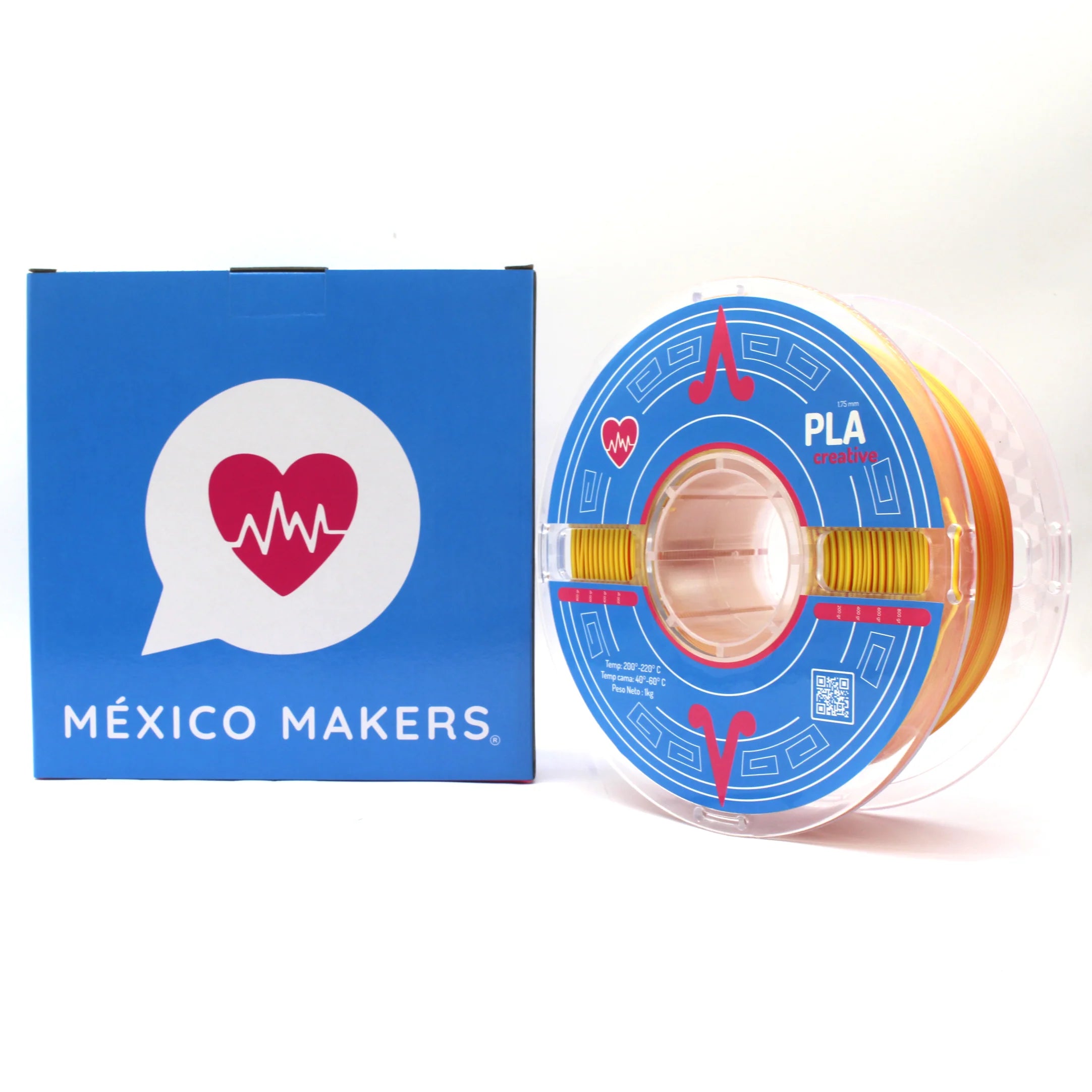 México Makers - Filamento PLA Creative Duo Rojo+Amarillo para Impresora 3D