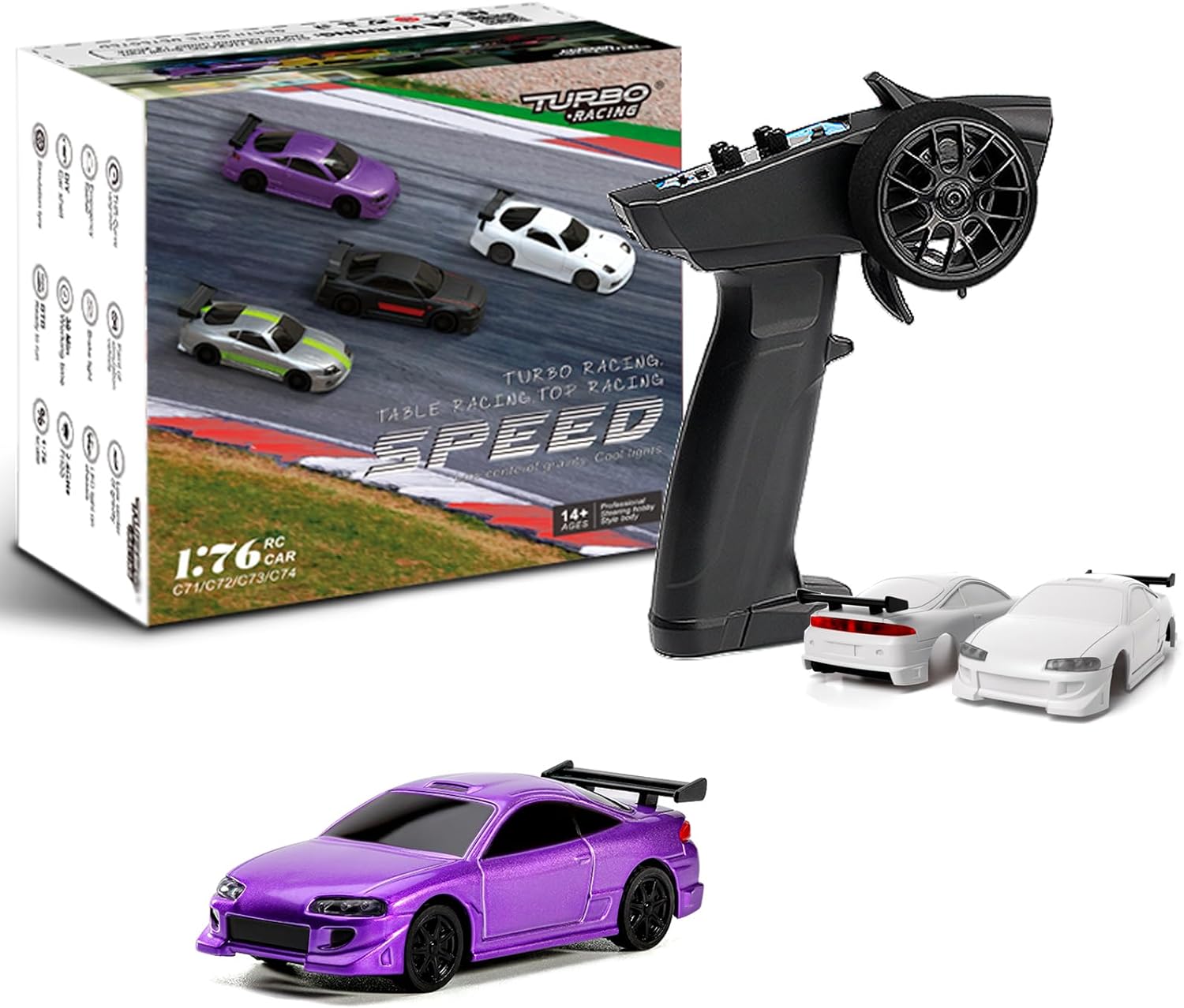 Turbo Racing - C72 Escala 1:76 Sports Car RTR - Purple