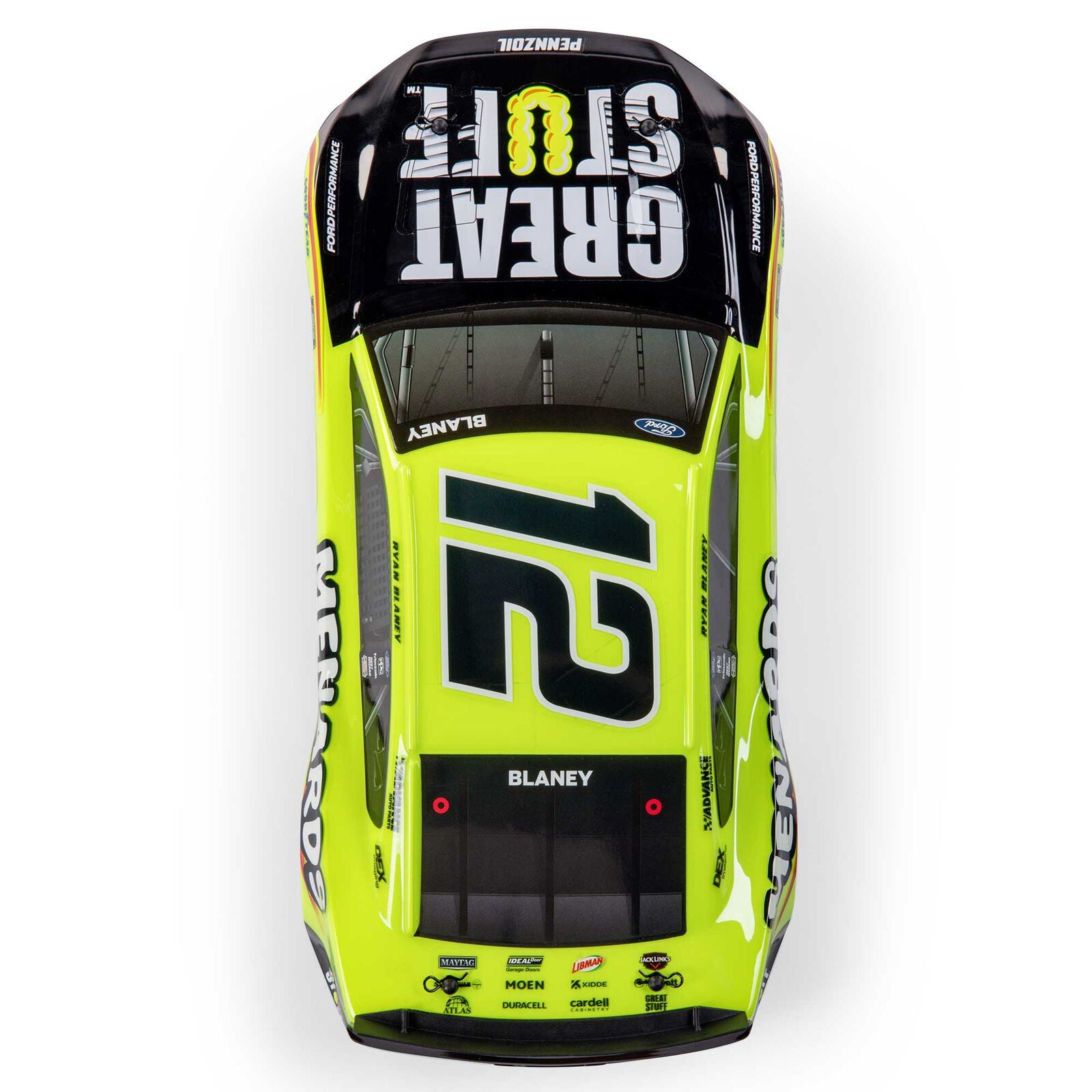 Team Losi - 1/12 NASCAR RC Racecar Ryan Blaney No. 12 2024 Menards Ford Mustang 2S AWD RTR Brushed On-Road (Battery & Charger Included), Yellow