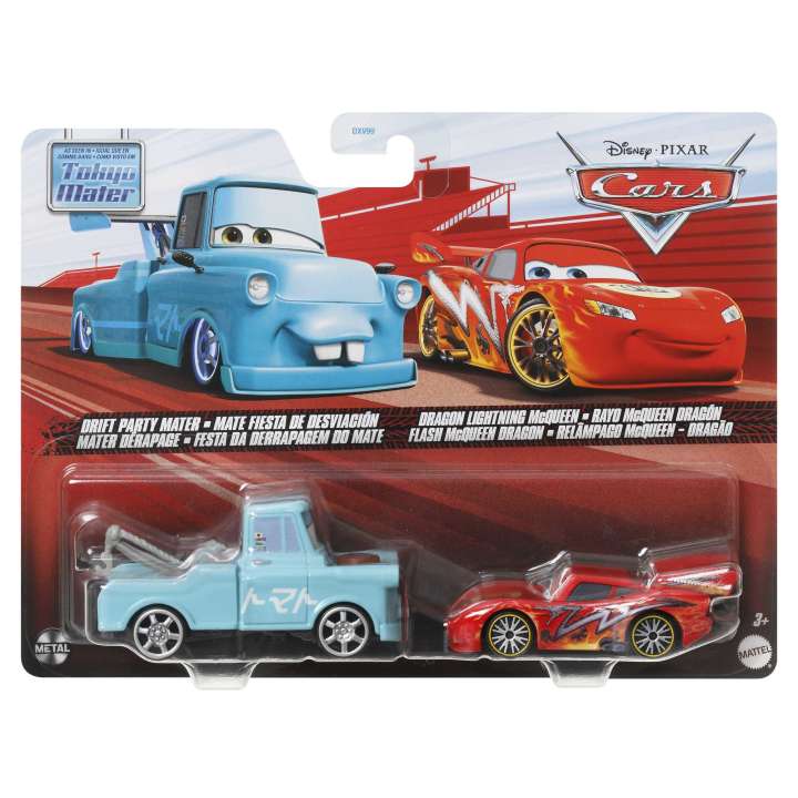 Mattel - Disney Pixar Cars - Tokyo Mater, Mate Fiesta de Desviación / Rayo McQueen Dragón