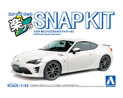 Aoshima Model Kits - 1/32 Snap Kit #08-CW Toyota 86 (Crystal whithe Pearl)