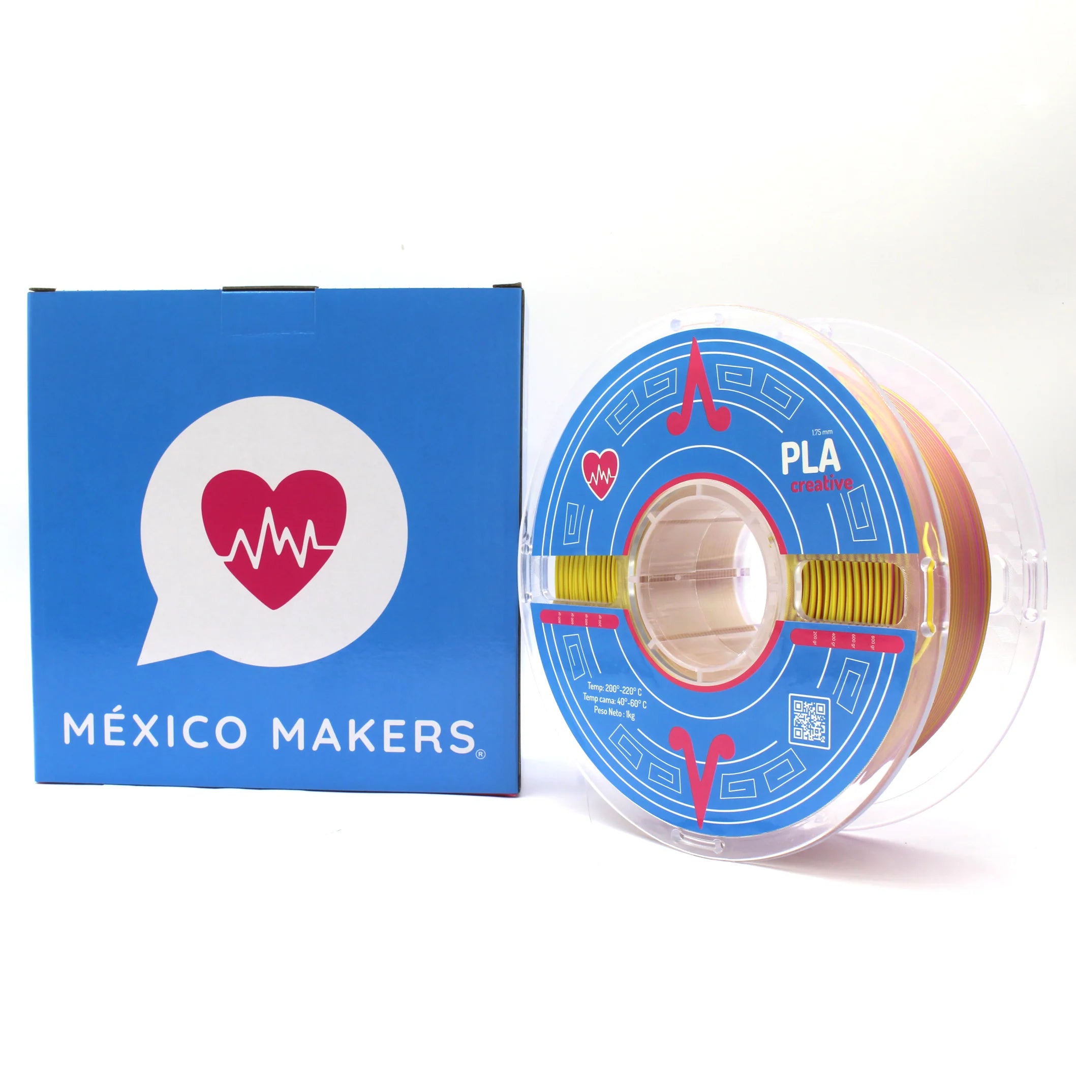 México Makers - Filamento PLA Creative Duo Amarillo+Morado para Impresora 3D