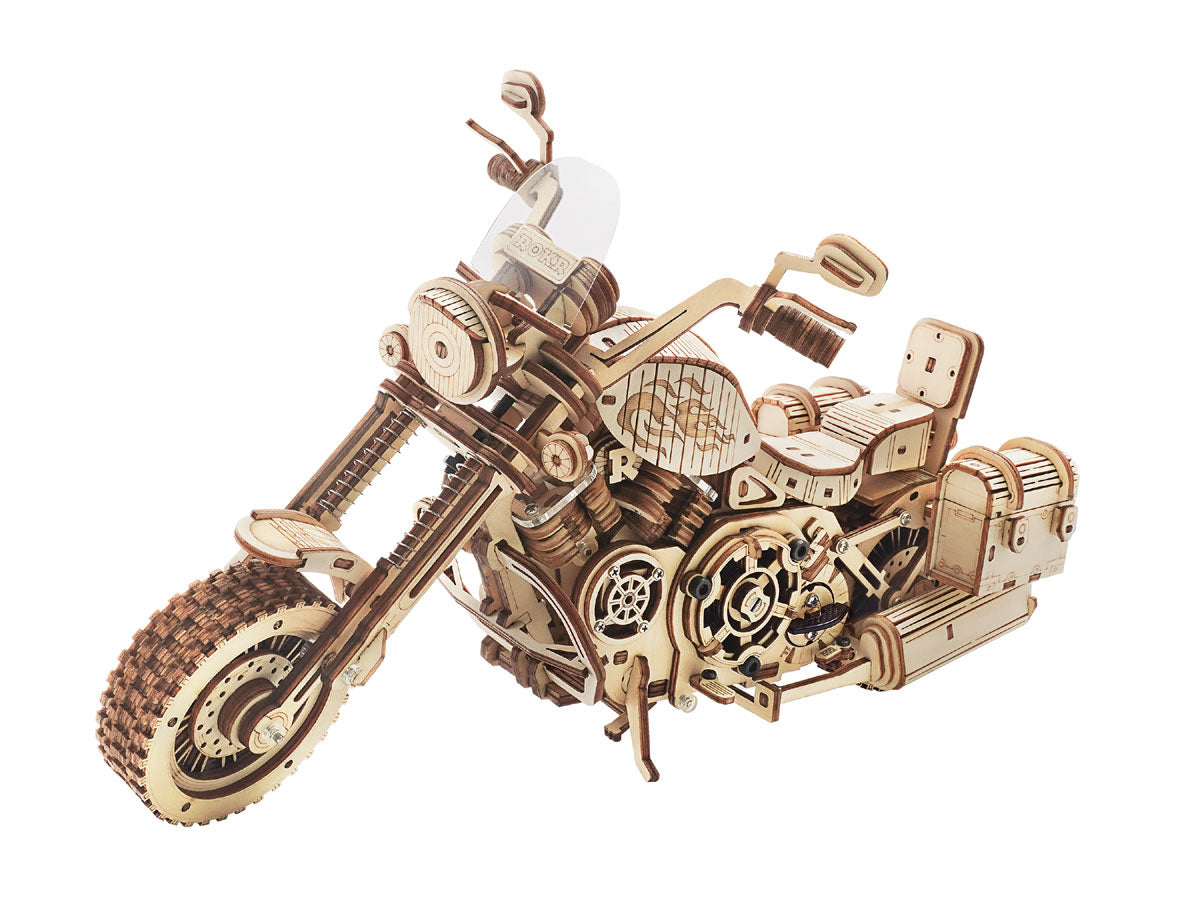 Robotime - Mechanical Wood Models; Cruiser Motorcycle