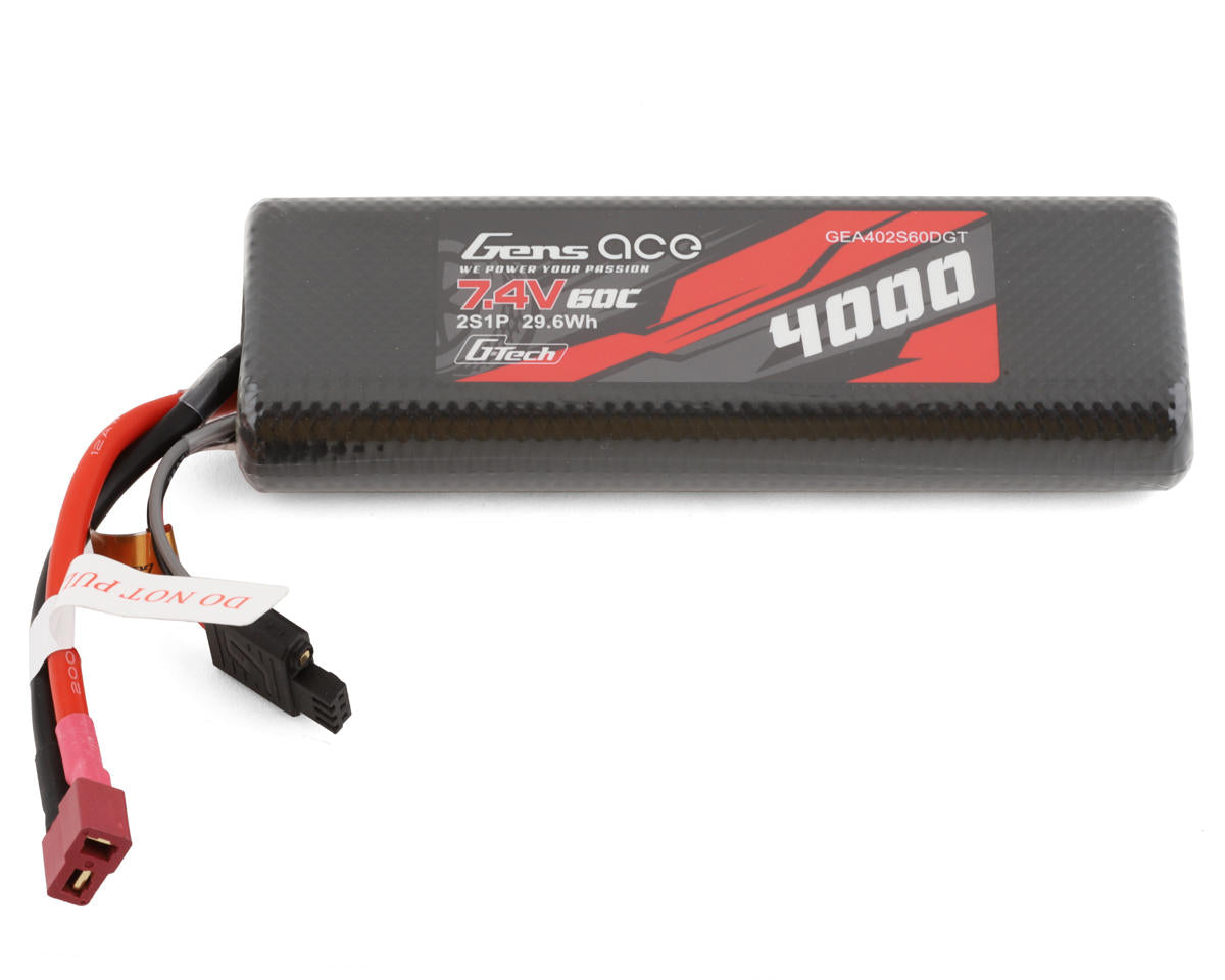 Gens Ace - 2S G-Tech Smart LiPo Battery 60C (7.4V/4000mAh) w/T-Style Connector (Tamiya)