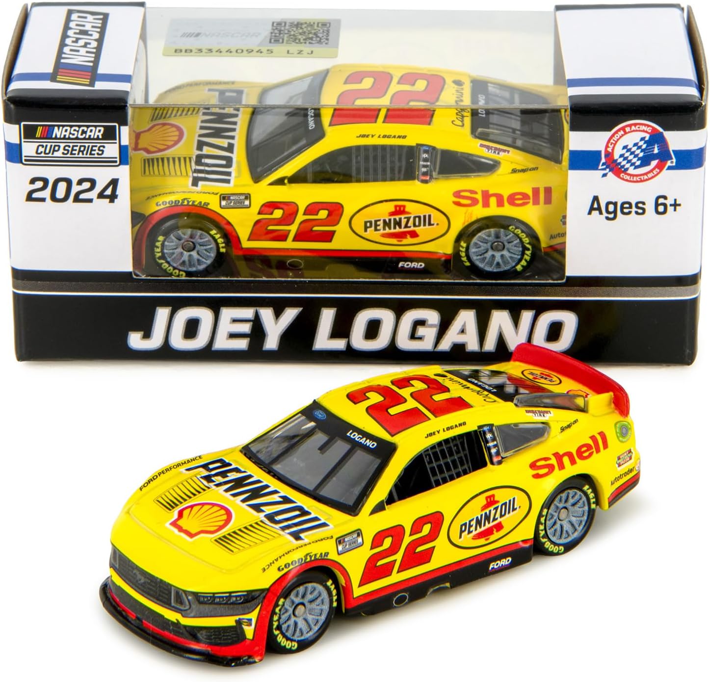 Lionel Racing - Joey Logano #22 Shell Pennzoil 2024 Mustang, escala 1:64