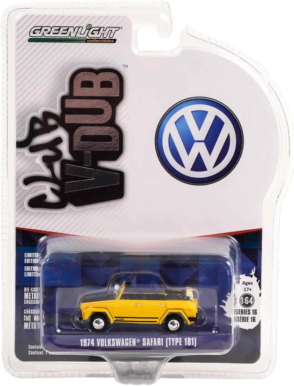 Greenlight - Club V-DUB 1974 Volkswagen Safari (Type 181), escala 1:64