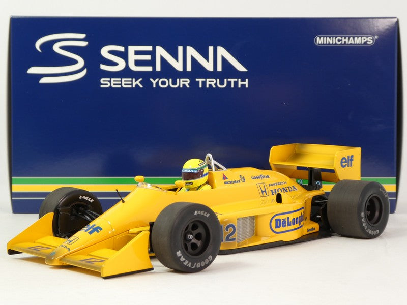 Minichamps - Ayrton Senna Lotus 99T Dirty versión #12 ganador Monaco GP F1 1987, escala 1:18