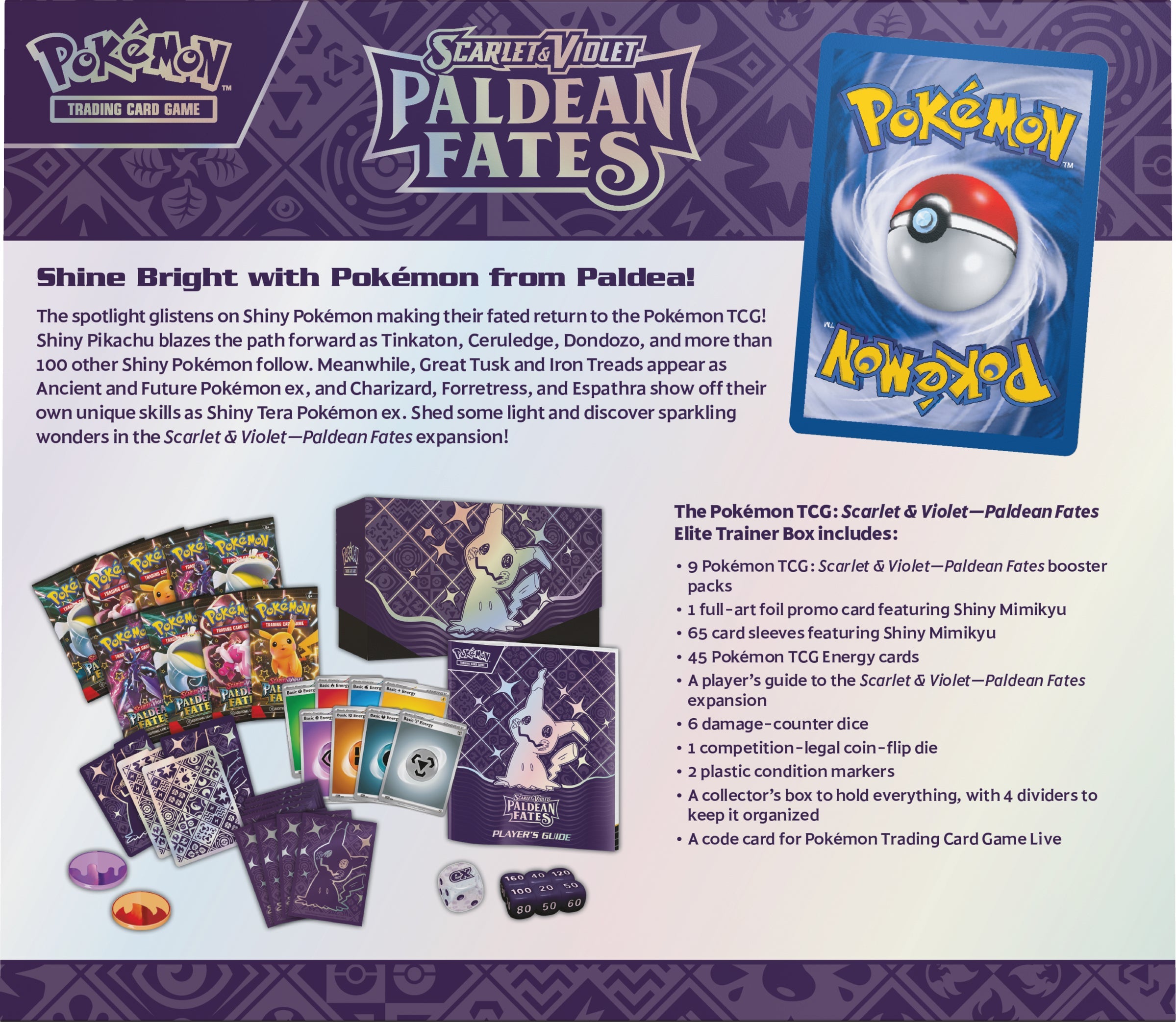 Pokémon TCG: Scarlet & Violet: Paldean Fates - Elite Trainer Box Mimikyu - Inglés