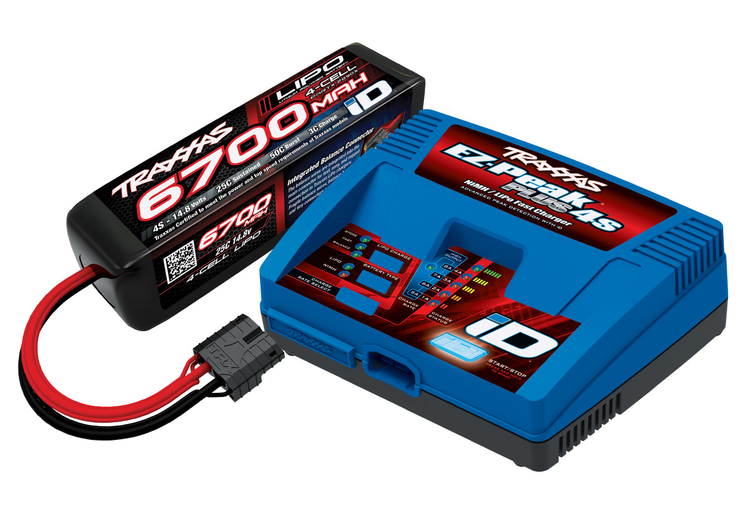 Traxxas - EZ-Peak Plus 4S "Completer Pack" Multi-Chemistry Battery Charger w/One Power Cell 4S Batteries (6700mAh)