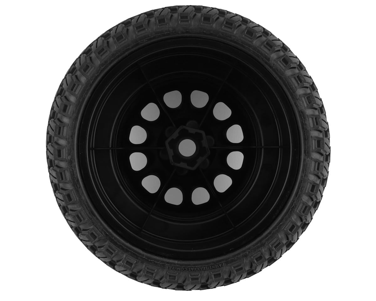 Traxxas - Tires & wheels, assembled, glued (XRT® Race black wheels, Gravix® tires, foam inserts) (left & right)