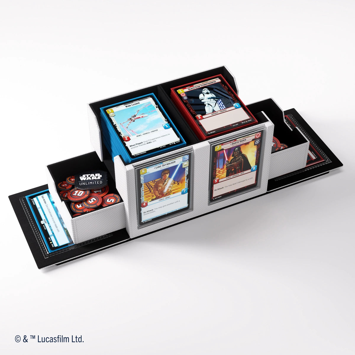 Gamegenic - Star Wars: Unlimited - Double Deck Pod - Estuche para tarjetas - Blanco
