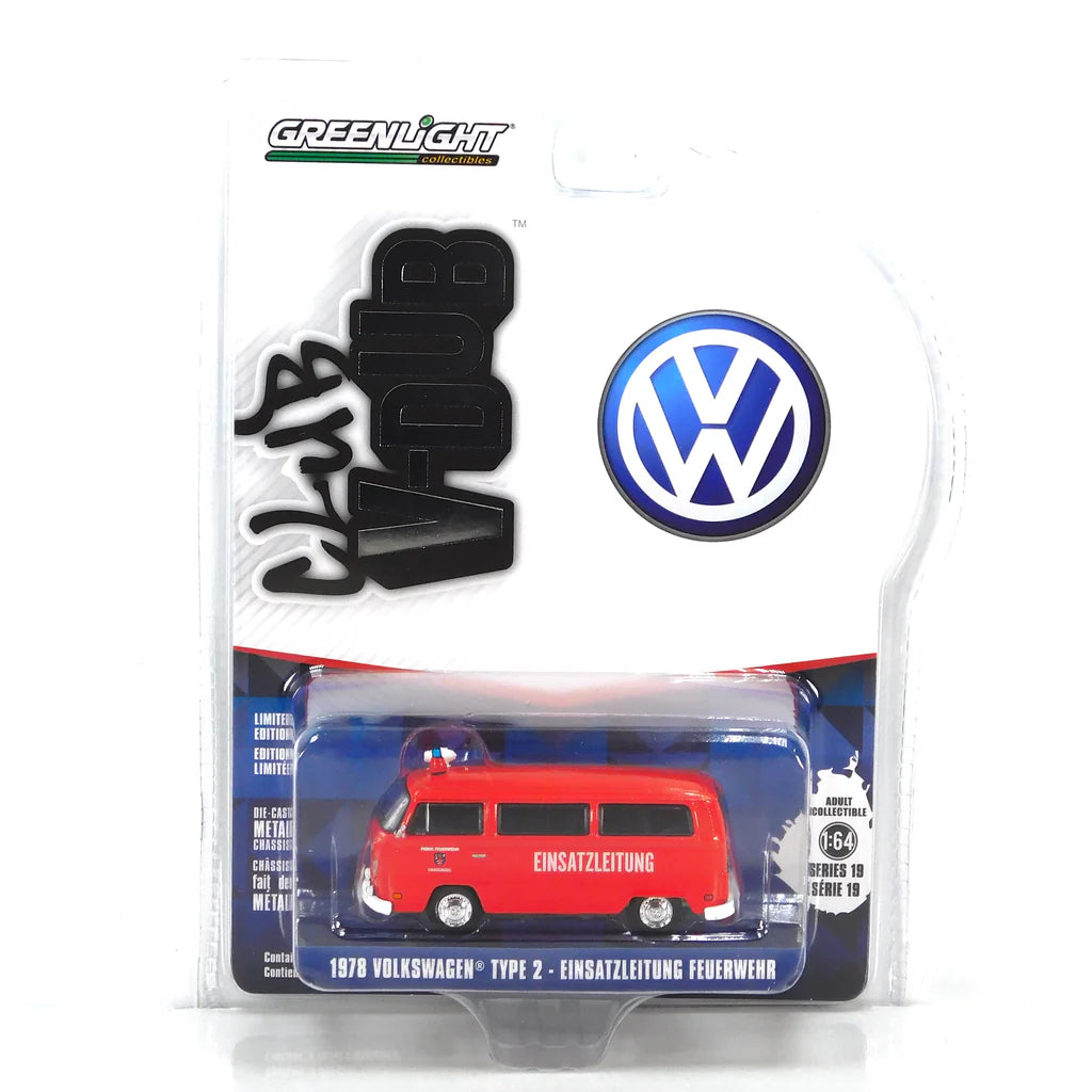 Greenlight - Club V-DUB 1978 Volkswagen Type 2 - Einsatzleitung Feuerwehr, escala 1:64
