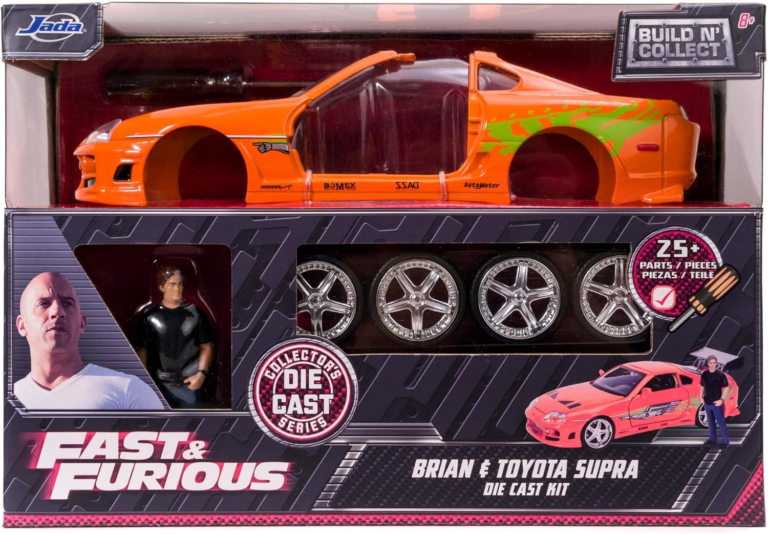 Jada Toys - Build & Collect Fast & Furious Brian's Toyota Supra, escala 1:24