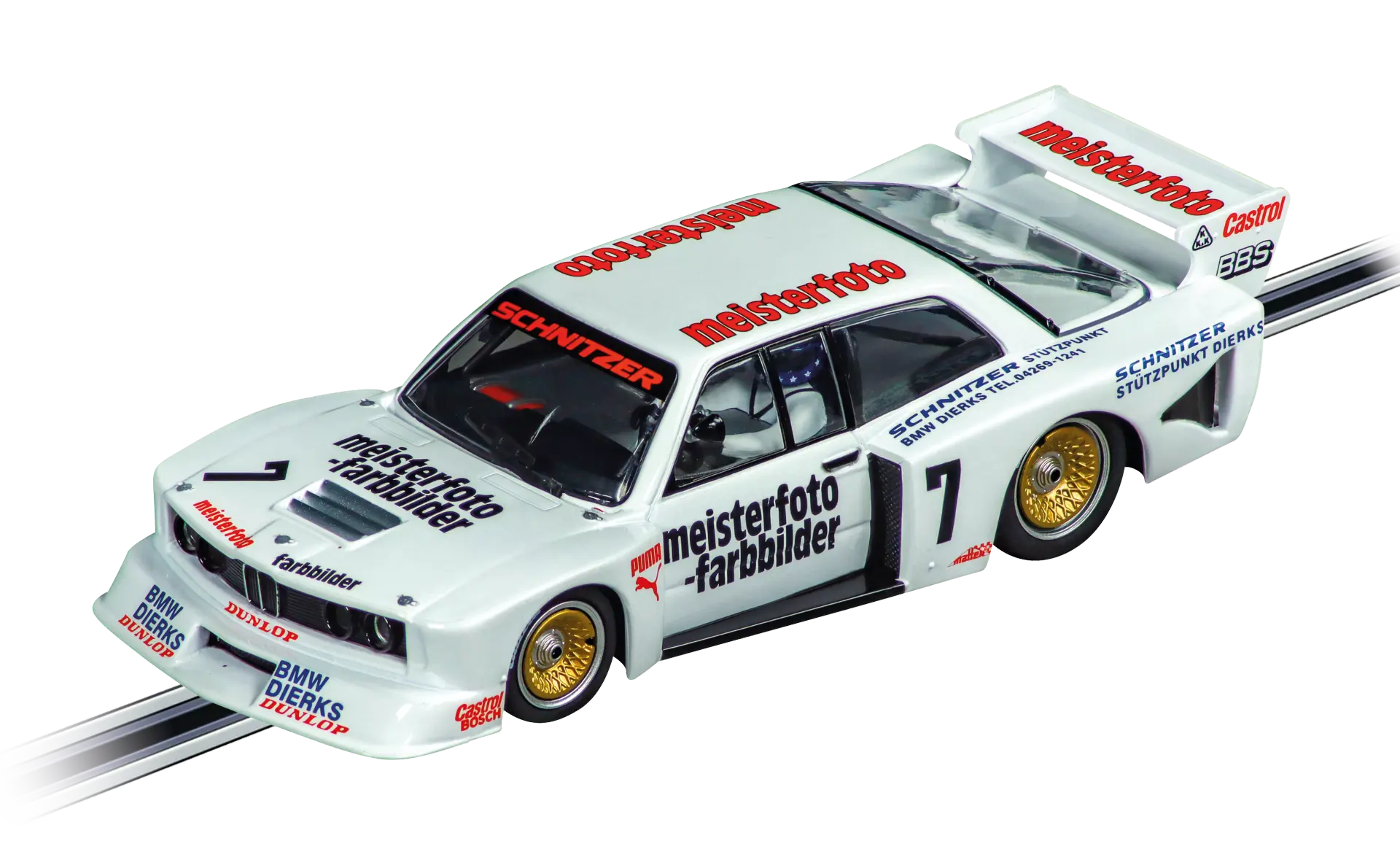 Carrera - "BMW 320 Turbo Flachbau "Team Schnitzer, No.7" Analogo, Escala 1/32