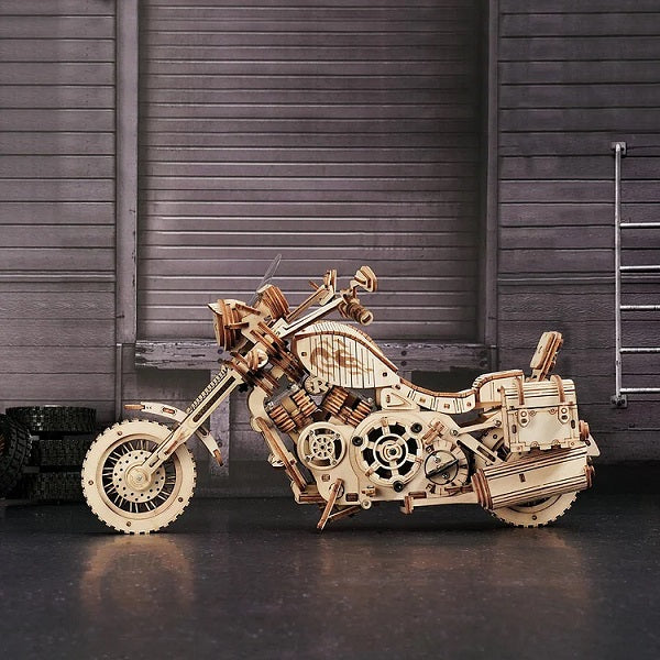 Robotime - Mechanical Wood Models; Cruiser Motorcycle