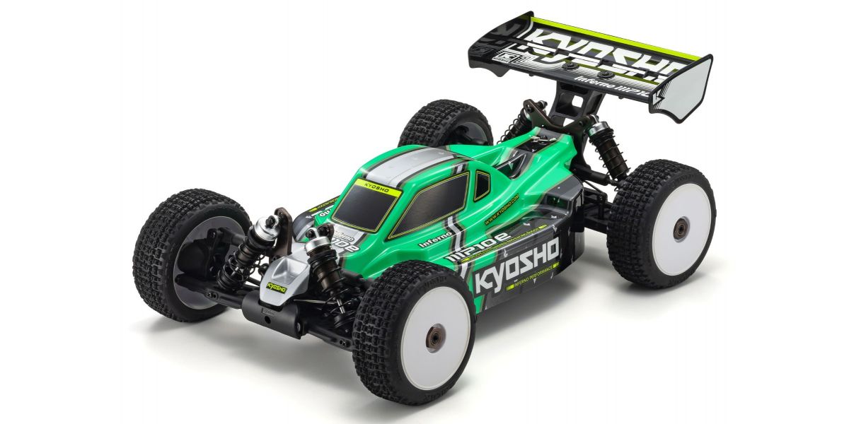 Kyosho - 1:8 Scale Radio Controlled Brushless Powered 4WD Racing Buggy readyset INFERNO MP10e Green