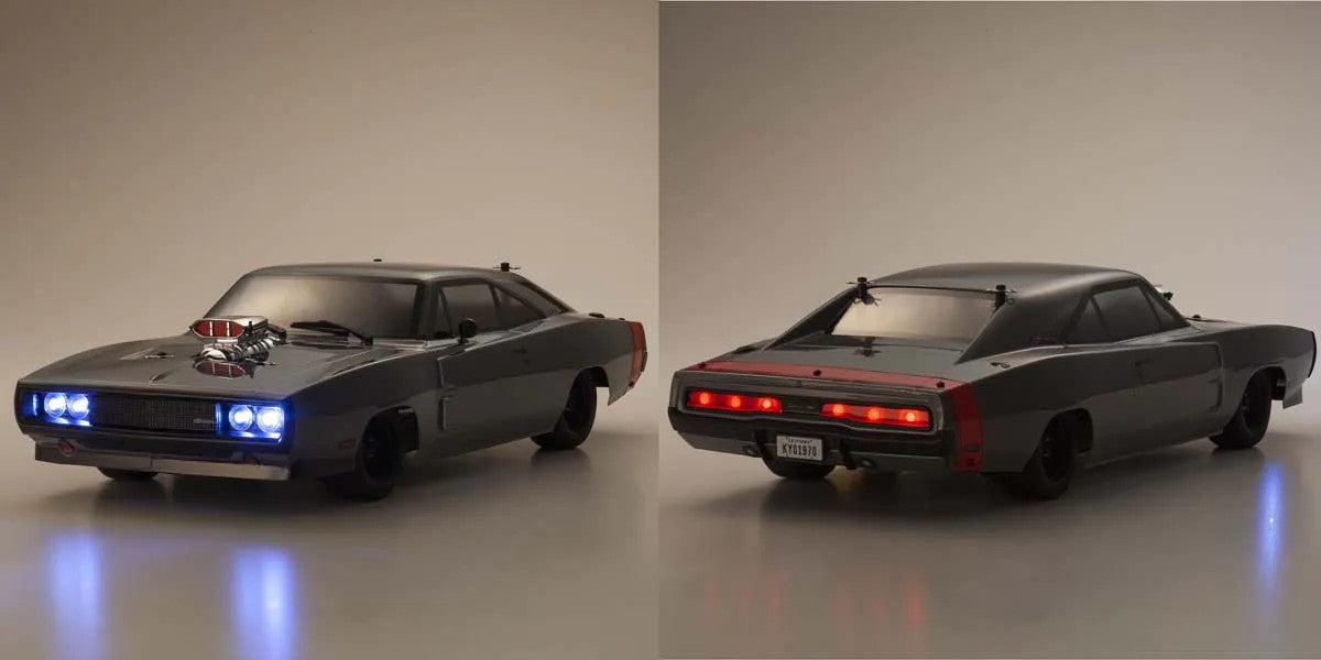 Kyosho - 1/10 Scale Radio Controlled Electric Powered 4WD FAZER Mk2 FZ02L VE Series Readyset 1970 Dodge Charger Supercharged VE Gray