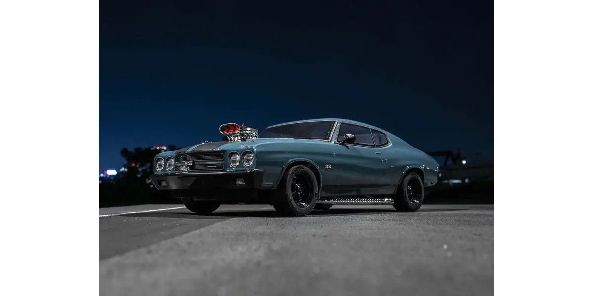 Kyosho - 1:10 Scale RC EP 4WD FAZER Mk2 FZ02L VE Series readyset 1970 Chevy® Chevelle® Supercharged VE Dark Blue