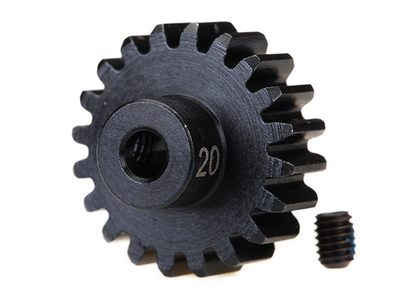 Traxxas - Gear, 20-T pinion (32-p), heavy duty (machined, hardened steel) (fits 3mm shaft)/ set screw