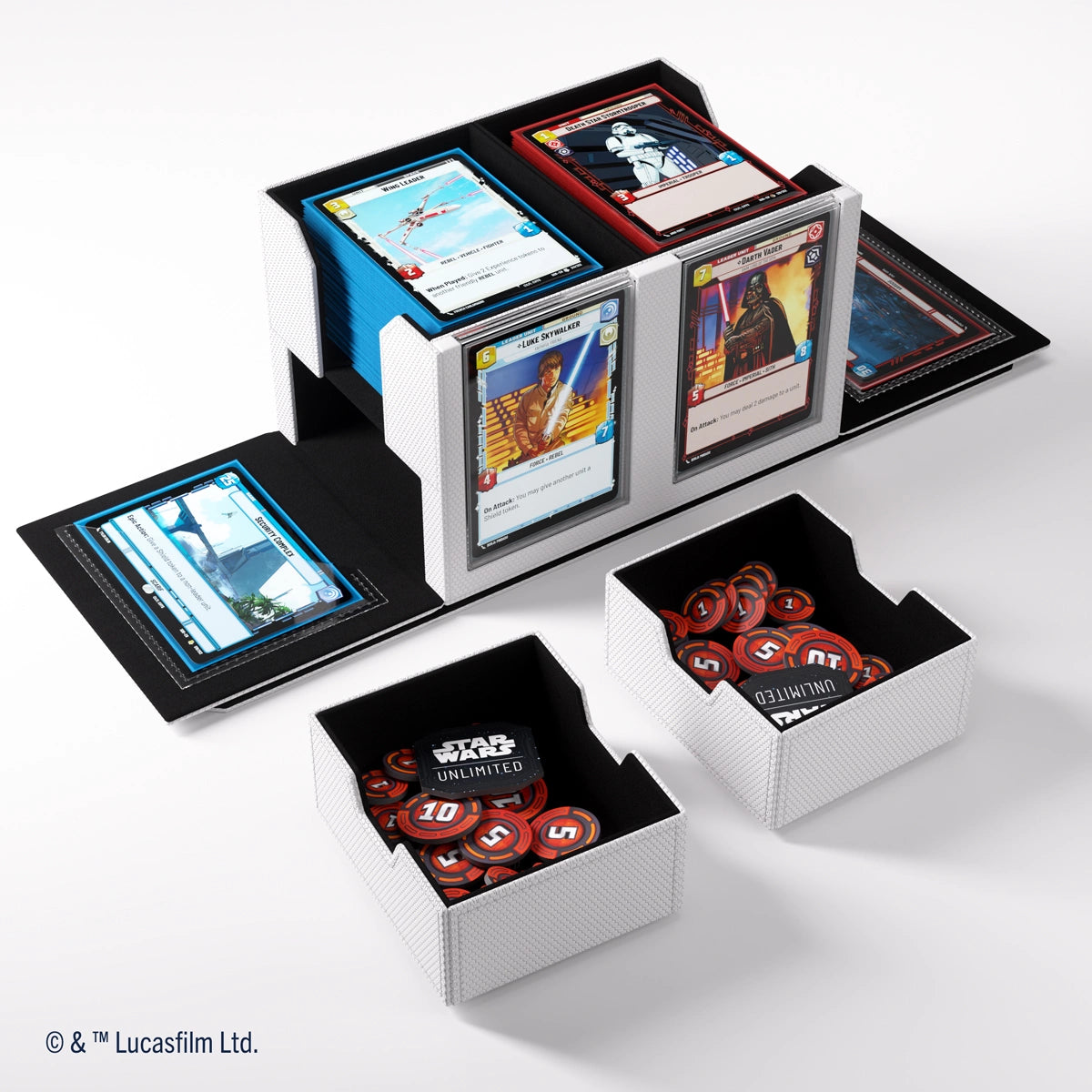 Gamegenic - Star Wars: Unlimited - Double Deck Pod - Estuche para tarjetas - Blanco