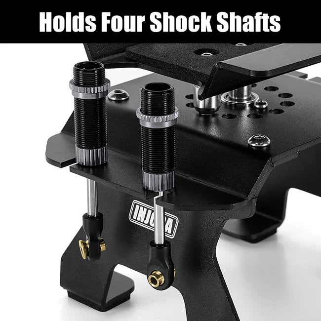 INJORA - Aluminum RC Car Stand with Shock Holder for 1/24 1/18 RC Crawler (BLACK)