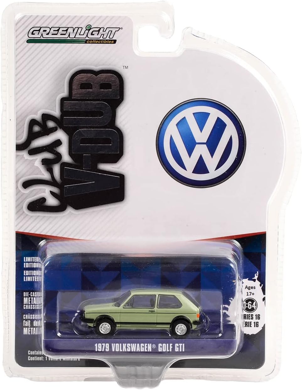 Greenlight - Club V-DUB 1979 Volkswagen Golf GTI, escala 1:64