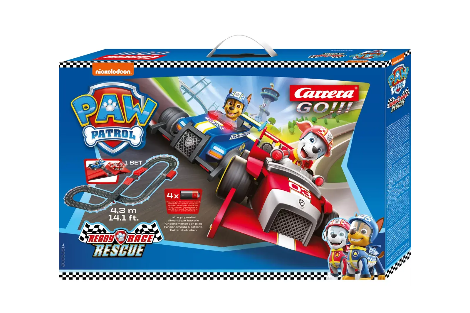 Carrera - Paw Patrol - Ready Race Rescue Slot Car Racing Set, Escala 1/43