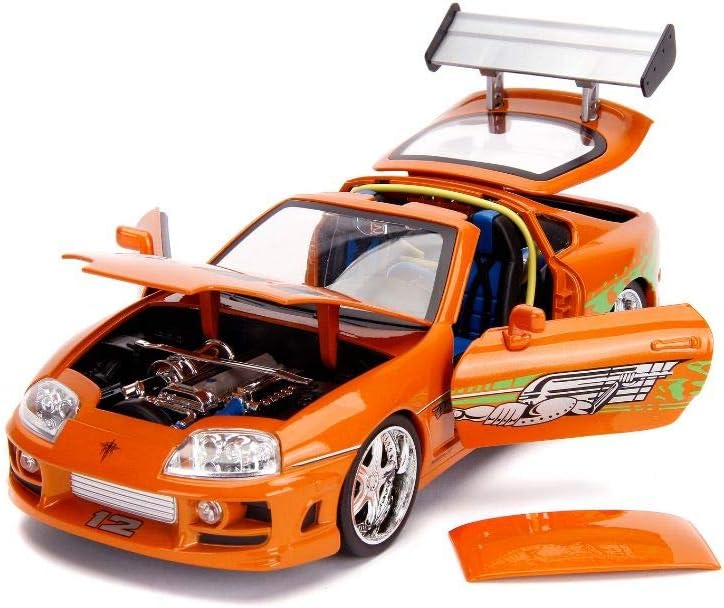 Jada Toys - Fast & Furious Brian's Toyota Supra - Figure & Lights, escala 1:18
