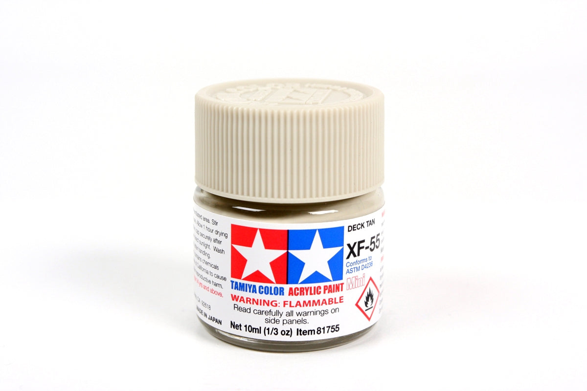 Tamiya - Acrylic Mini XF-55 Deck Tan Paint, 10ml Bottle