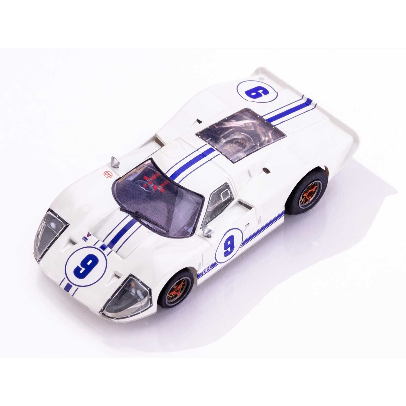 AFX - Ford GT40 Mark IV #9 Slot Car, White, Escala 1/64