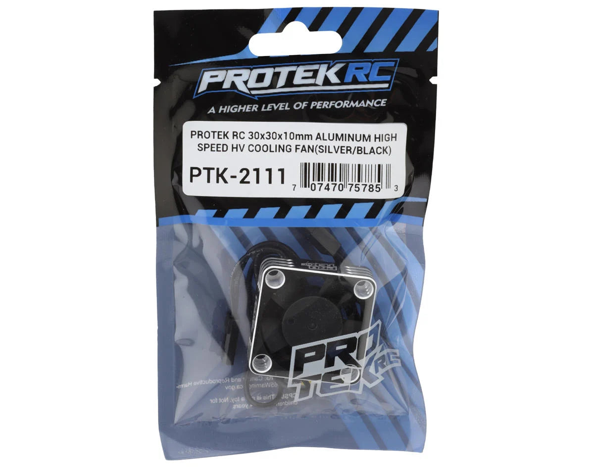 Protek RC - Ventilador de refrigeración de alta velocidad ProTek RC de aluminio de 30x30x10 mm (plata/negro)