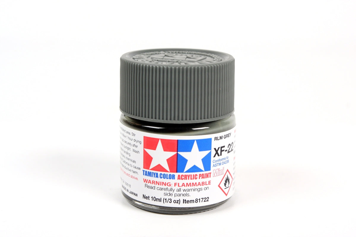 Tamiya - Acrylic Mini XF-22 RLM Grey Paint, 10ml Bottle