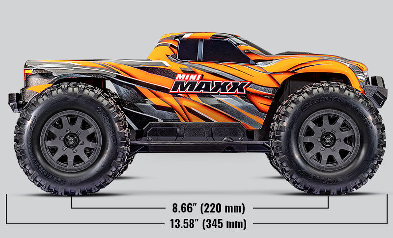 Traxxas - Mini Maxx® Brushless 1/16 4WD RTR Monster Truck w/TQ™ 2.4Ghz Radio, Battery & Charger, Naranja